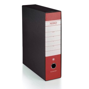 Raccoglitore Nero& Dorso 8 Protocollo Rosso