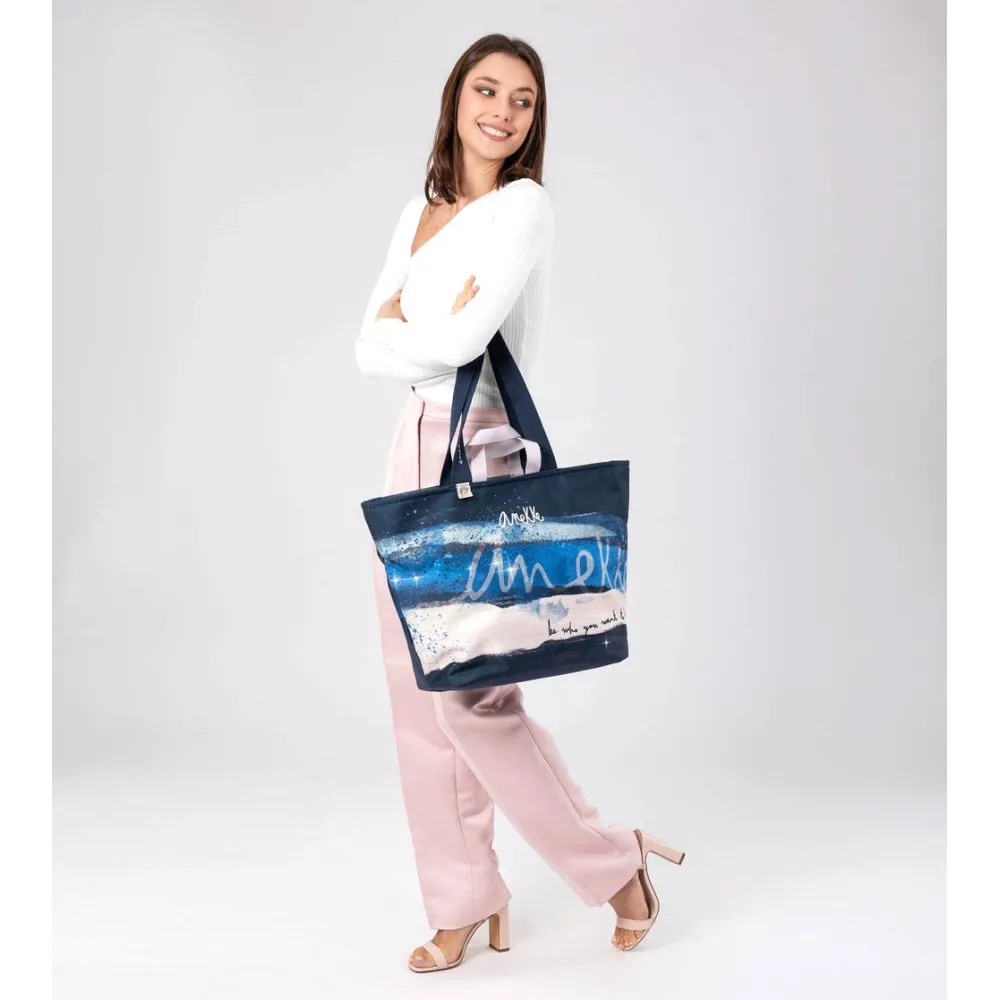 Borsa morbida da spiaggia Anekke Hollywood Blu
