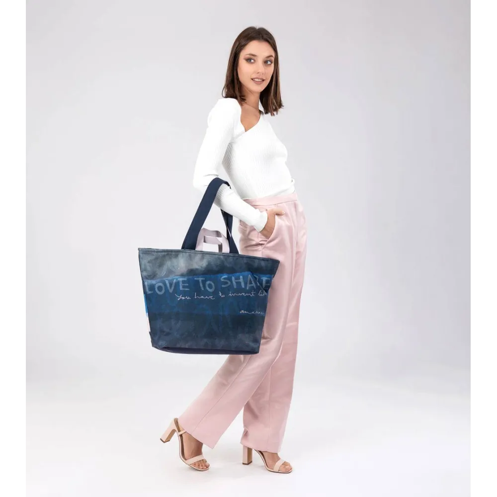 Borsa morbida da spiaggia Anekke Hollywood Blu