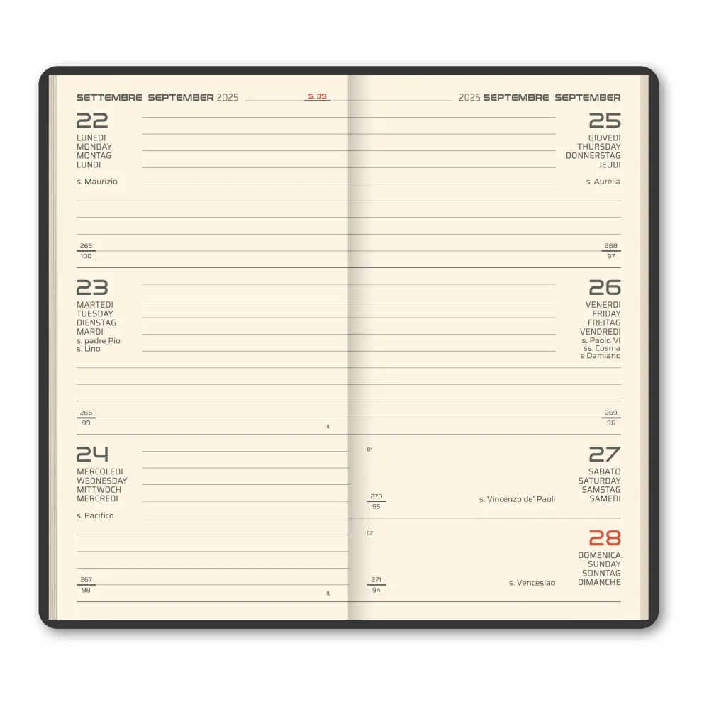 Agenda Settimanale Vericale Cangini Filippi Maiori Rossa