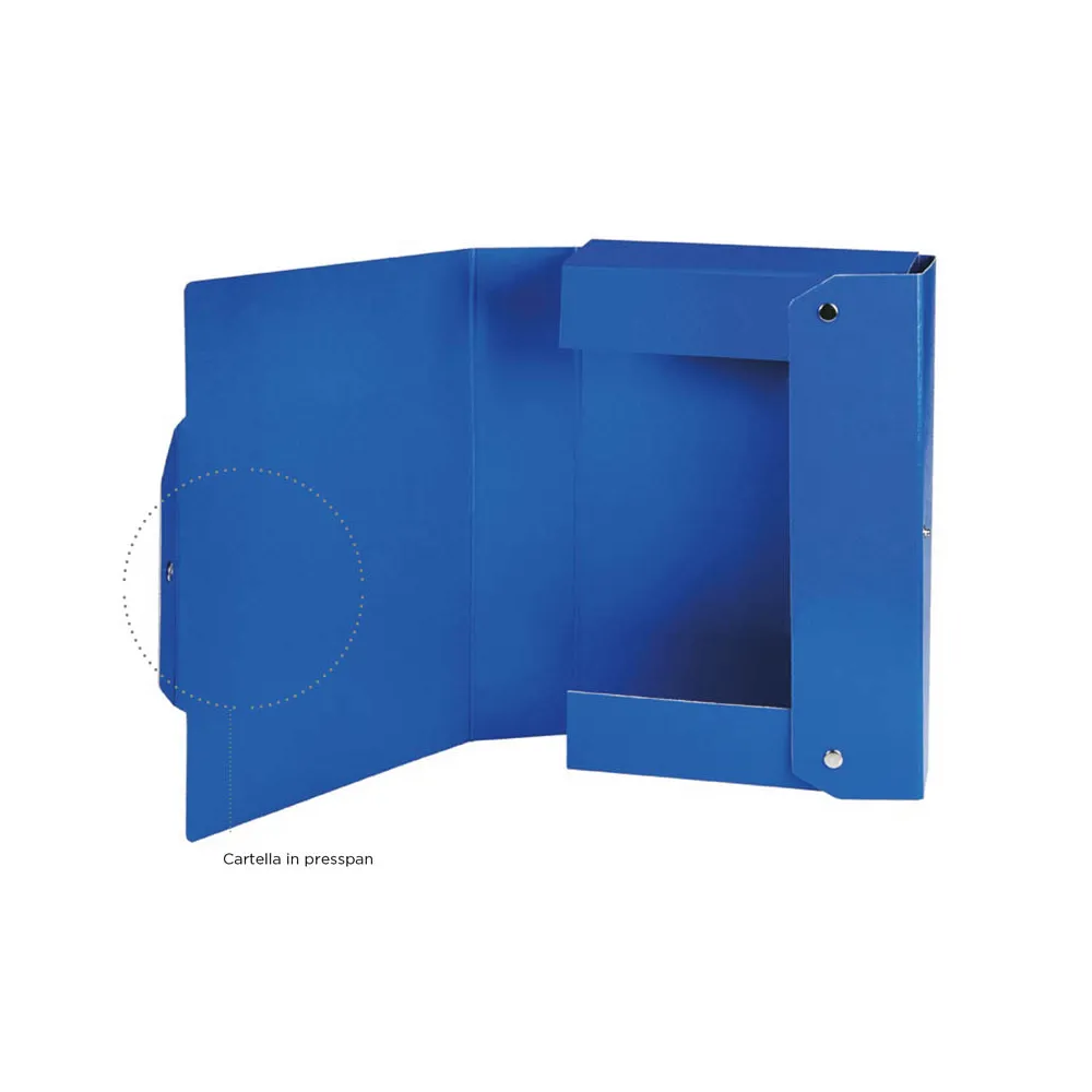 Cartella Portaprogetti in Presspan con Bottone Dorso 10 Blu Scuro