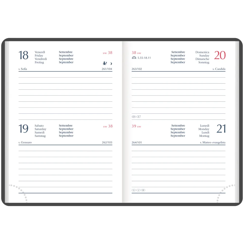 Agenda bigiornaliera Cangini Filippi Fiori Verde