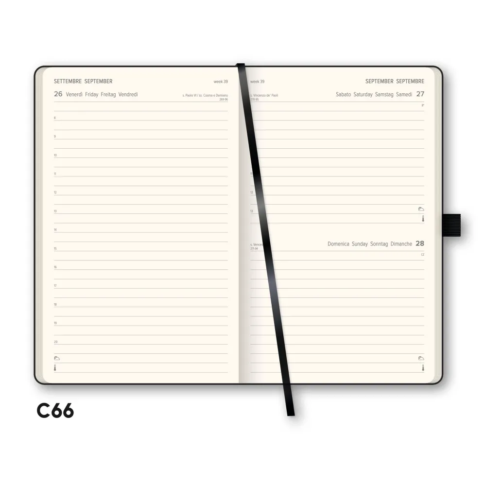Agenda giornaliera Cangini Filippi Black Color Gialla