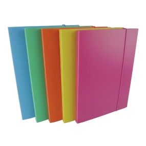 Cartella 3 Lembi Con Elastico PVC Dorso 2cm - Azzurro