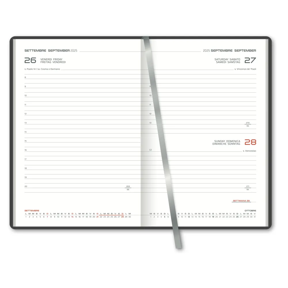 Agenda Giornaliera Cangini Filippi Fiori Verde Acqua