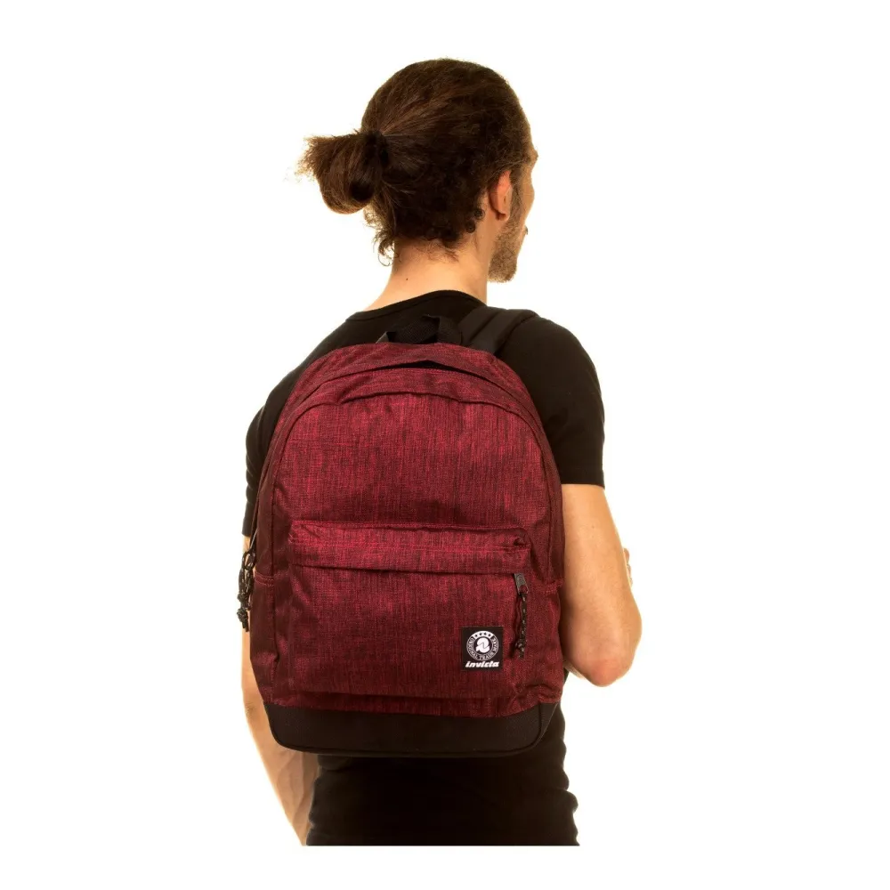 Invicta Carlson Zaino Scuola 24L - Mono Scomparto Con Tasca PC 14'' E Porta Borraccia - Grigio
